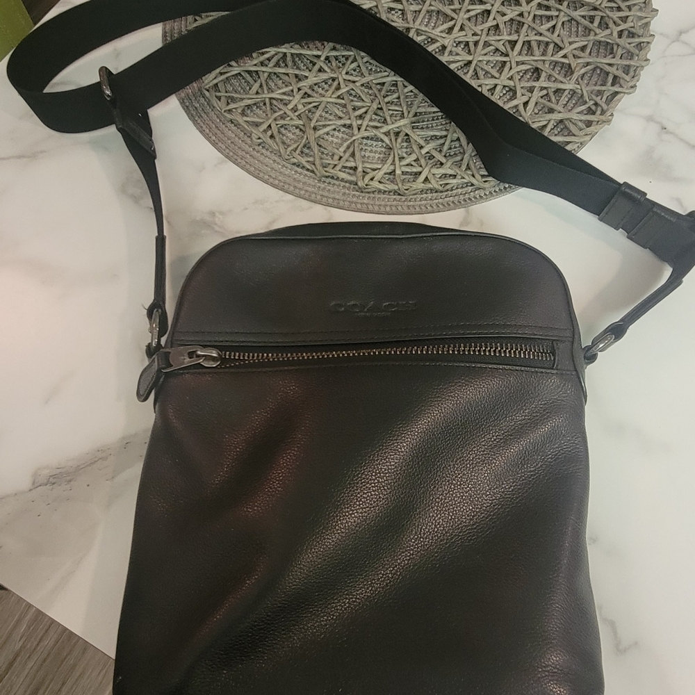 COACH Houston Flight black leather crossbody